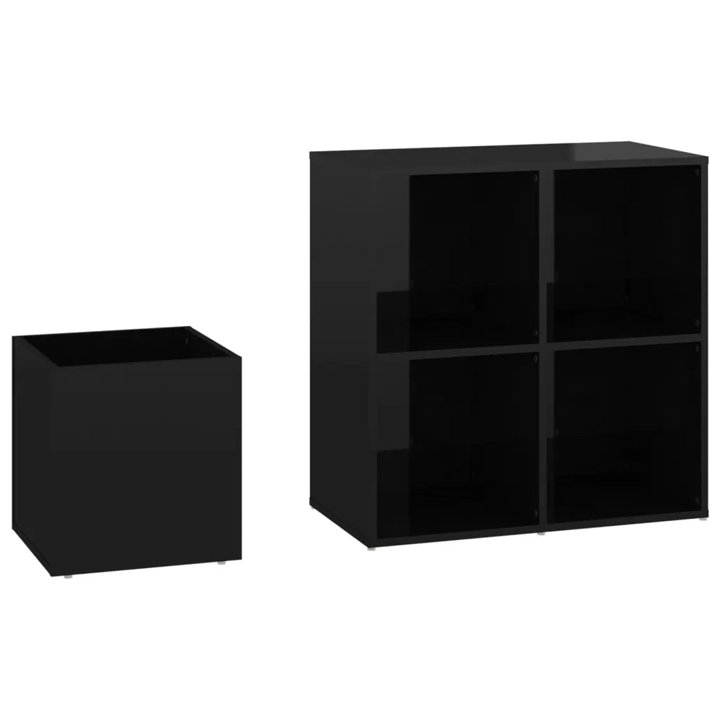 Scarpiera Ingresso Nero Lucido 105x35,5x70cm Legno Multistrato 808258