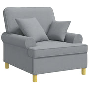 Poltrona XL con Cuscini Grigio Chiaro Tessuto 42043483