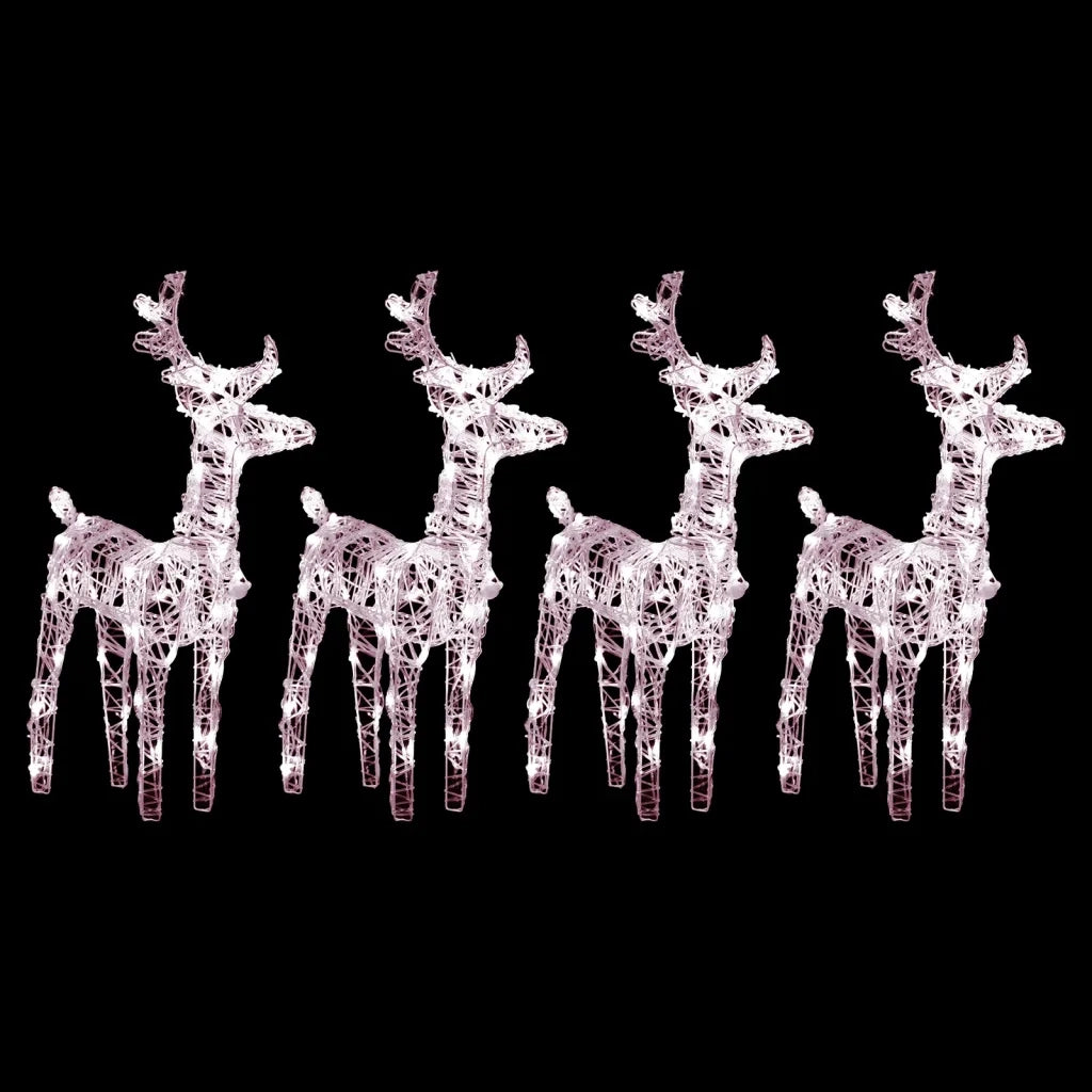 Renne di Natale 4 pz Bianco Caldo 160 LED in Acrilico 3154252
