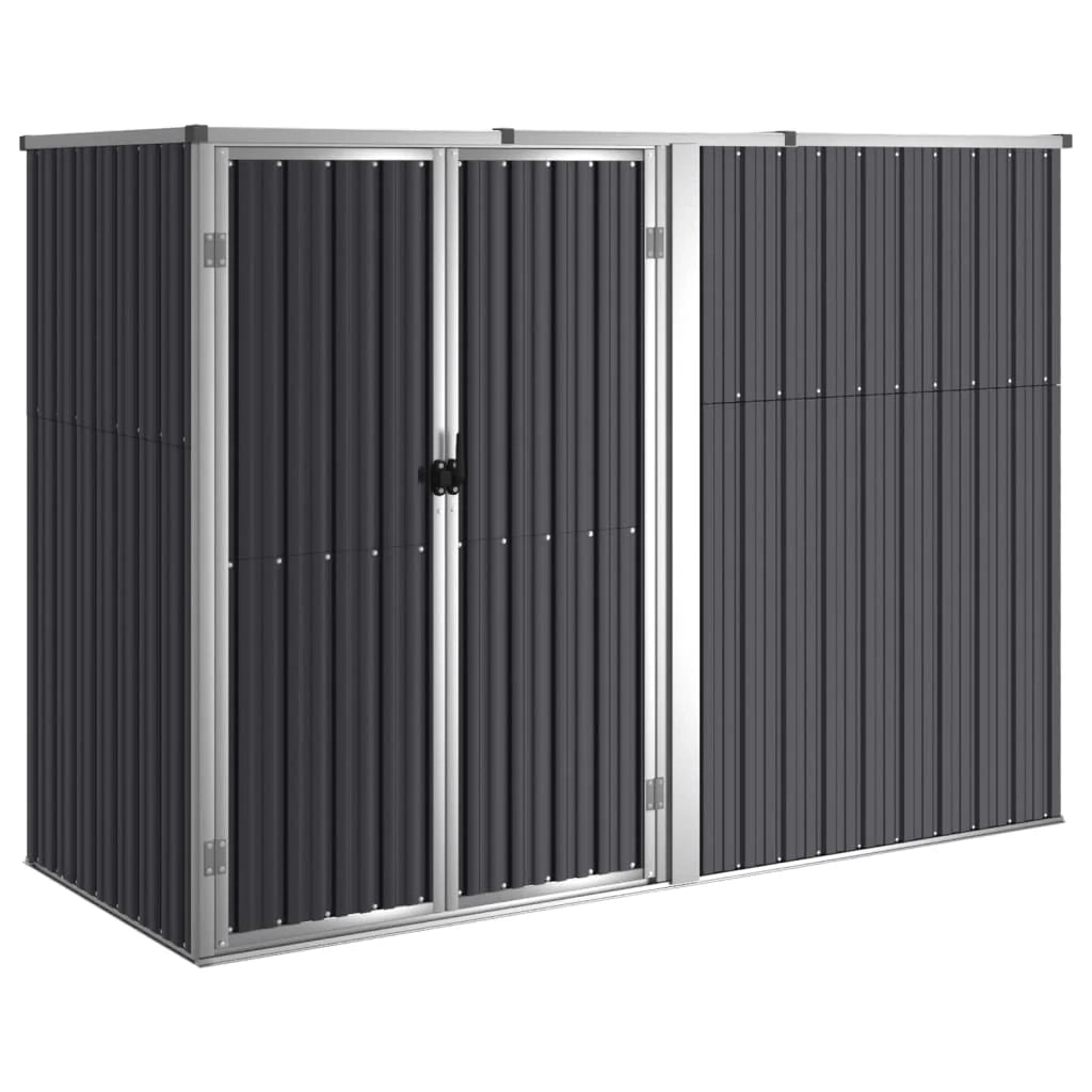 Casetta da giardino cabina ripostiglio casetta da esterno robusta casetta per attrezzi 225 x 89 x 161 cm acciaio zincato antracite 02_0022410