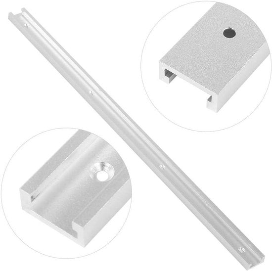 Binario di sostituzione 1000/1200 mm - T-riquadro - Lega di alluminio - Anodizzato - Resistente all'usura - Ideale per la lavorazione del legno - Binario di sostituzione con T-riquadro