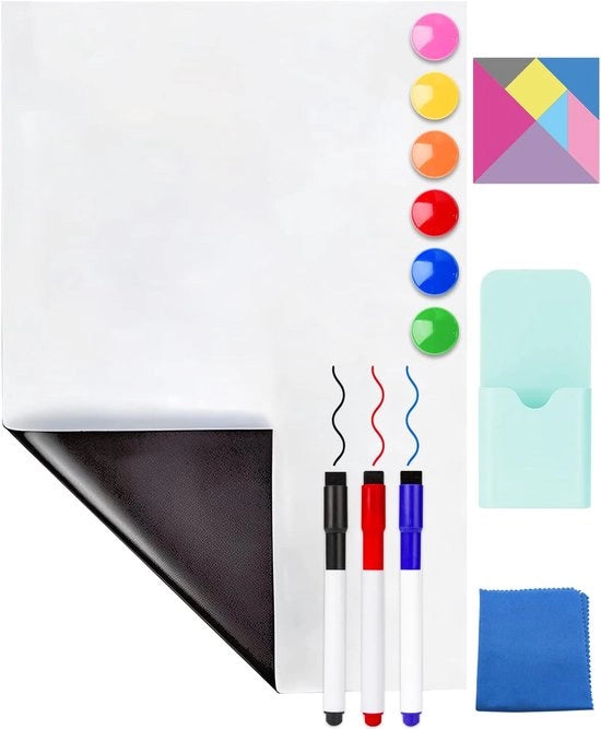 Foglio adesivo magnetico - Tavolo da disegno autoadesivo - 1 pezzo - Nero