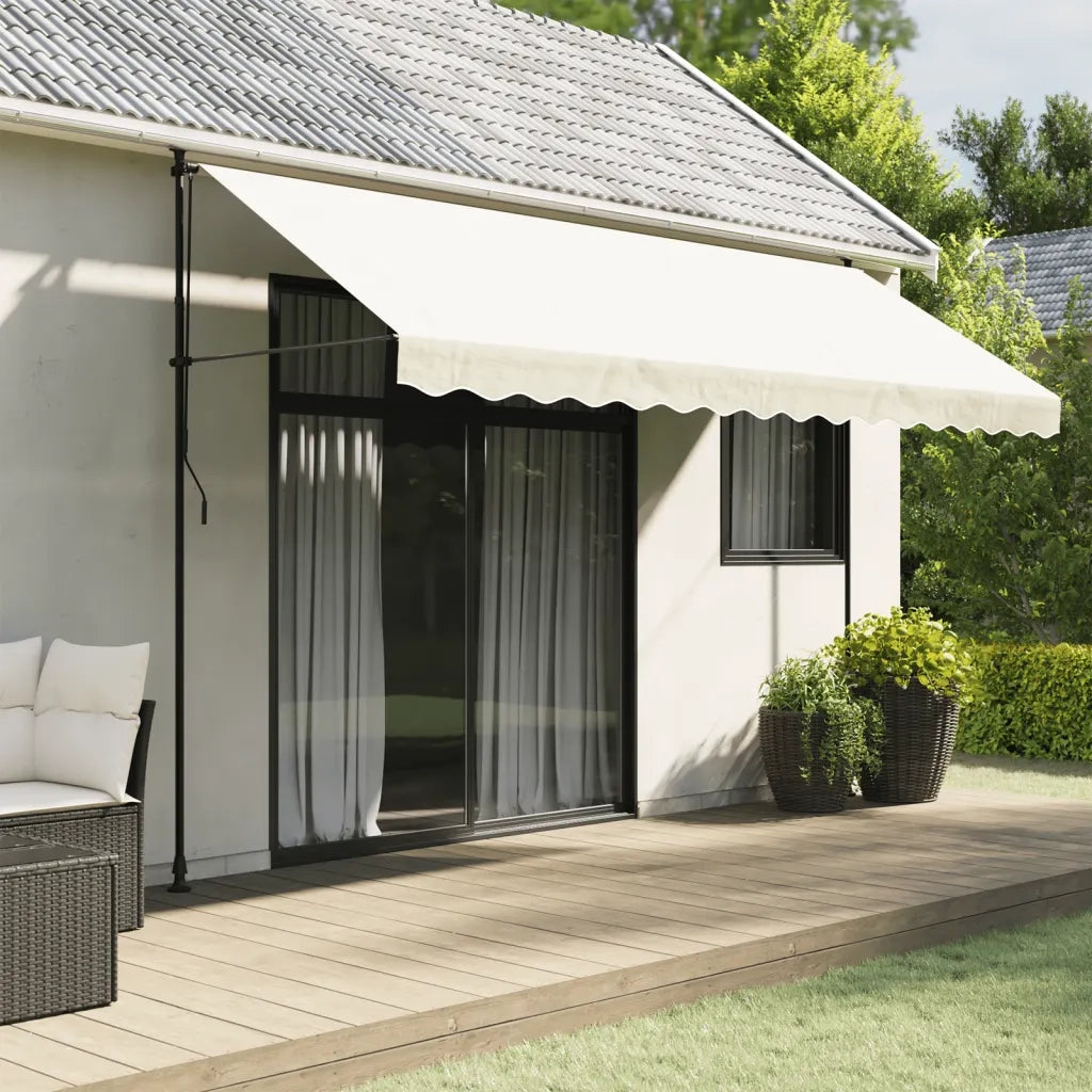 Tessuto di Ricambio per Mantovana da Tenda-Sostituzione della mantovana per tenda Strisce Crema 4 m