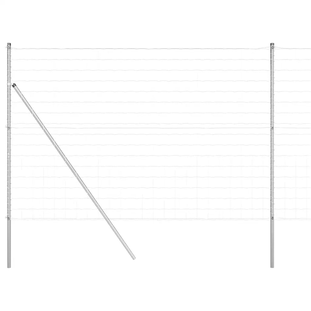 Recinzione da Giardino | Recinzione con Posto Argento 1,6 x 10 m Acciaio e PVC
