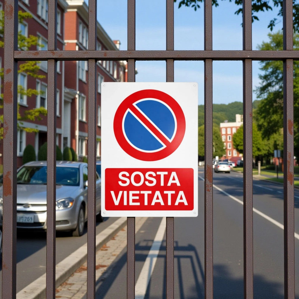 Cartello Sosta Vietata 30x20 cm Segnale Divieto Parcheggio per Aree Private
