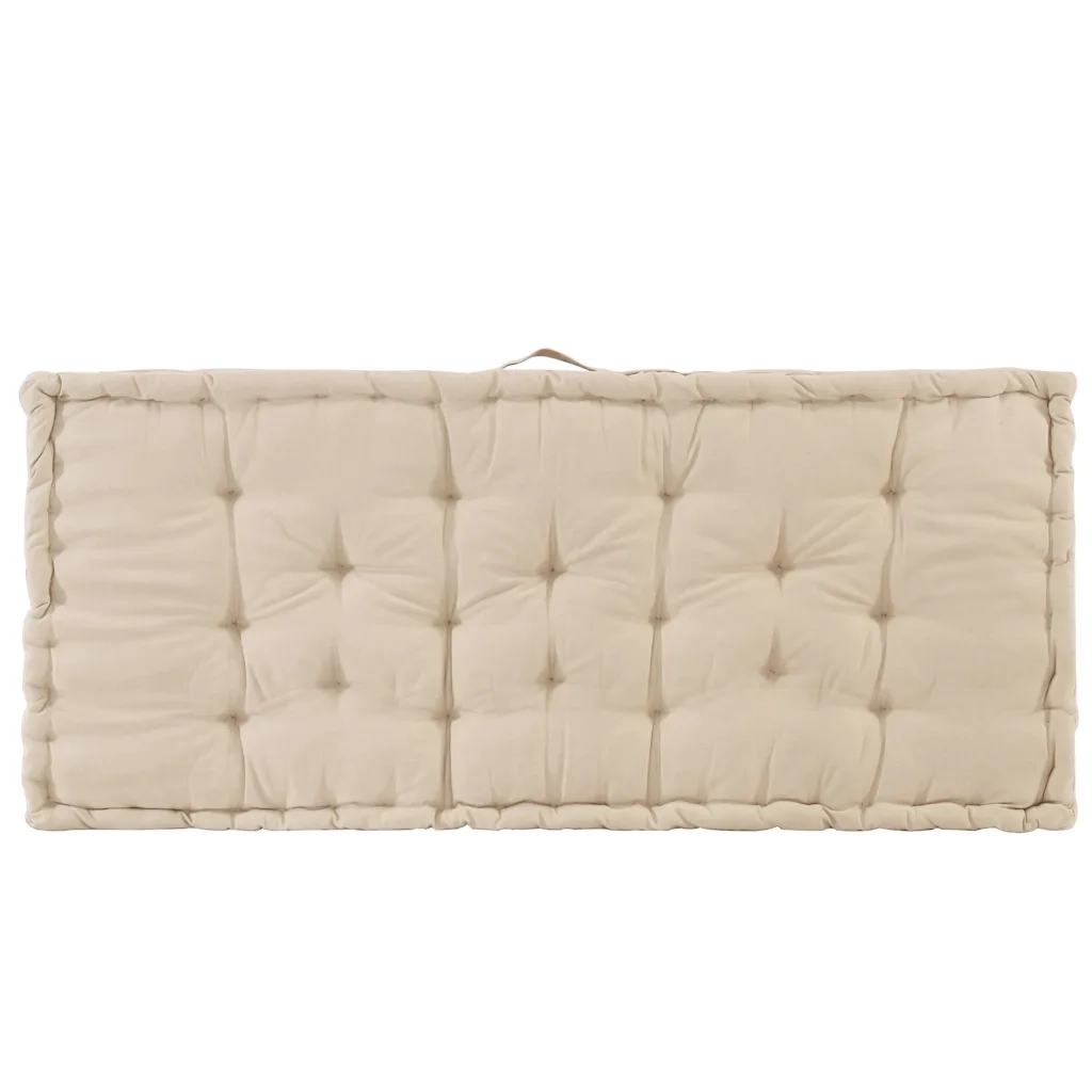 Cuscino per Pallet e Pavimento in Cotone 120x80x10 cm Beige 48680