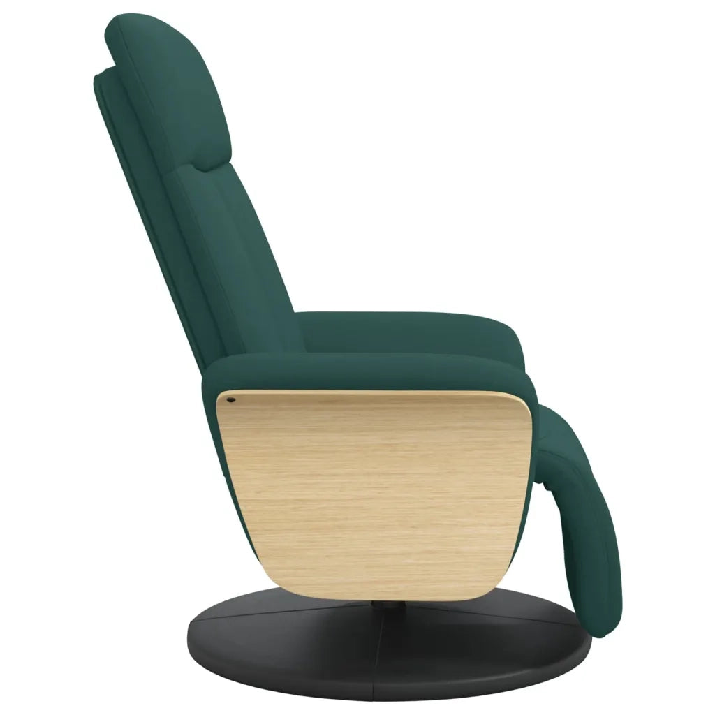 Poltrona Reclinabile con Poggiapiedi Verde Scuro in Tessuto 356525
