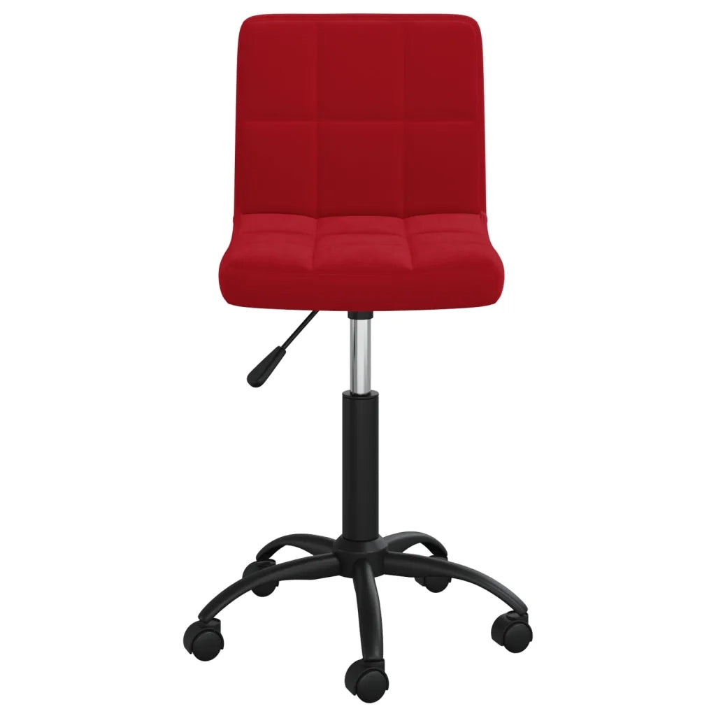 Sedia da Pranzo Girevole Rosso Vino in Velluto 3087602