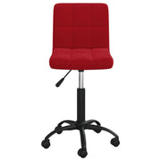 Sedia da Pranzo Girevole Rosso Vino in Velluto 3087602