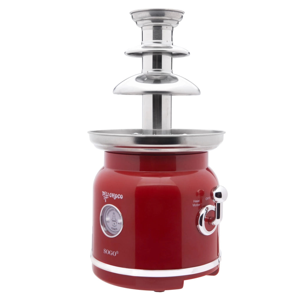 Fontana di cioccolato elettrica 90W con funzione riscaldamento e cascata continua, torre in acciaio inox - Sogo