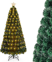 Albero di Natale 150/180 cm, Albero di Natale Artificiale con 170/230 Luci LED, 170/230 Rametti in PVC, Stella Luminosa e 8 Modalità di Illuminazione per Casa, Ufficio e Negozio (180 cm)