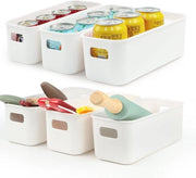 Scatole di archiviazione in plastica 27,5 cm 6 pezzi bianchi