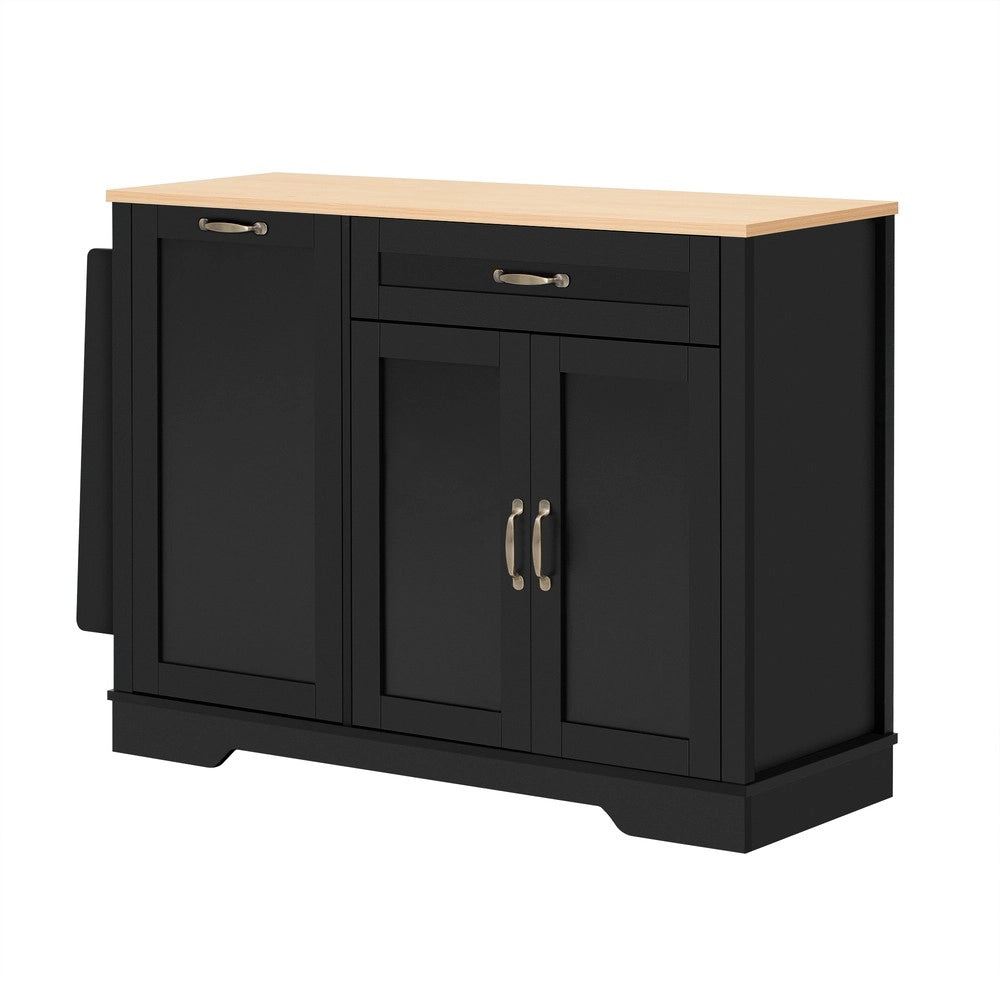 Credenza 3 Ante e Cassetto con Ripiani Estraibili ¨C MINIMAL ¨C Nero