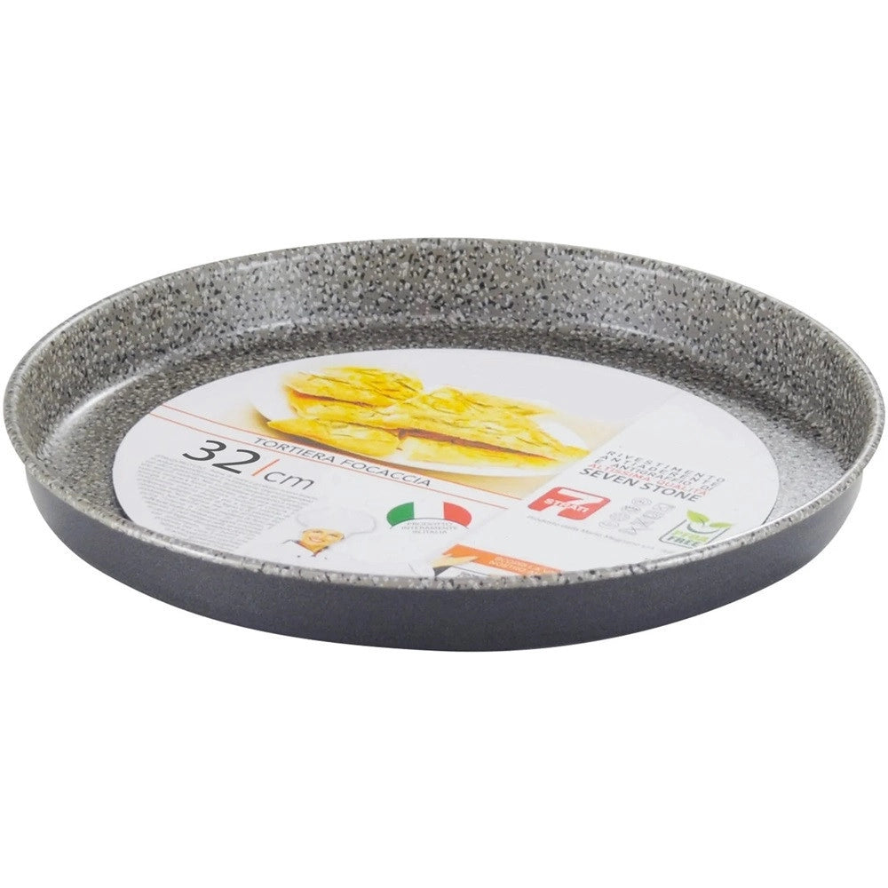 Trade Shop - Teglia Stampo Tortiera Focaccia Rotonda ø22-32 Cm Antiaderente Antigraffio A 7 Strati -