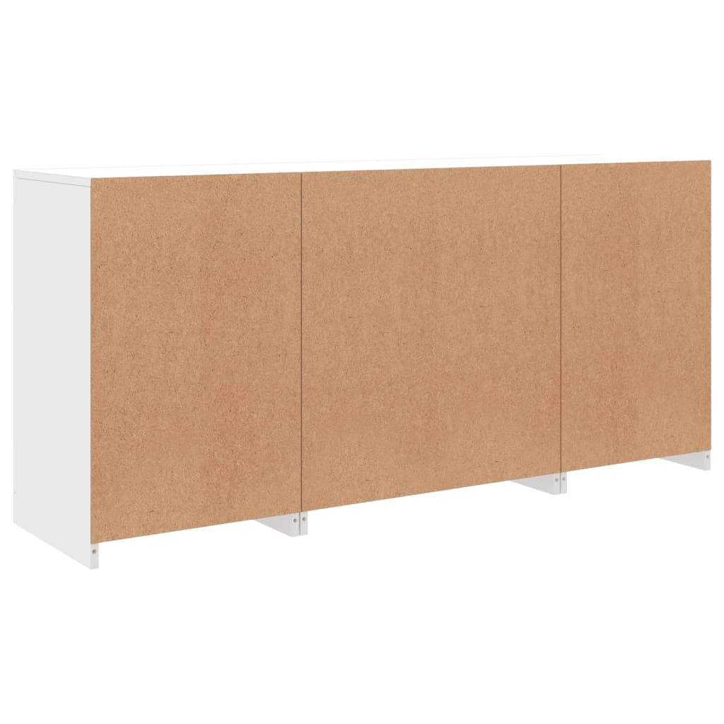 Buffet credenza cassettiera mobiletto mobile contenitore organizer per cucina soggiorno salotto con luci LED 142,5 x 37 x 67 cm bianco 02_0029829