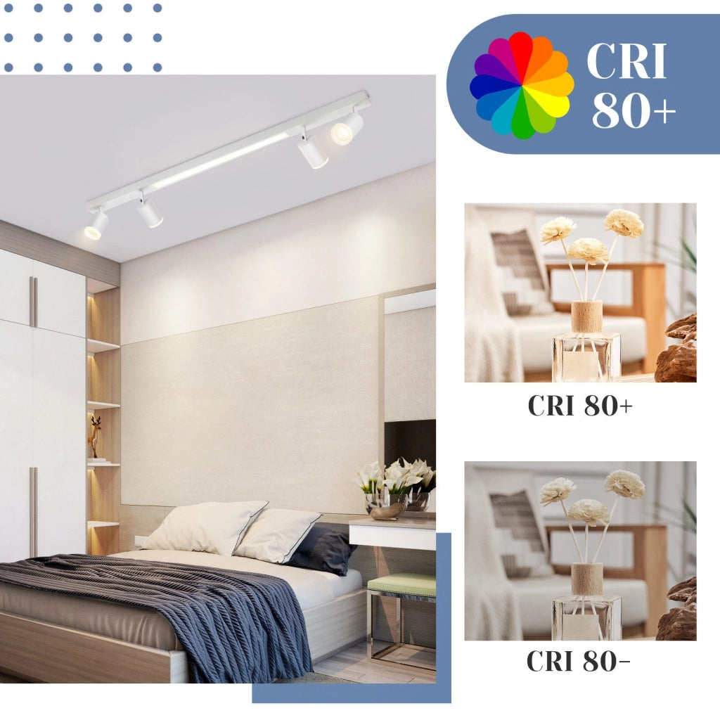 ZMH Faretto da soffitto LED bianchi 4 lampadine 38W dimmerabili telecomando 3000-6500K orientabili 350°