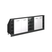 Set di mobili sottotetto Rion Bianco lucido/Antracite Set di 5 Vicco