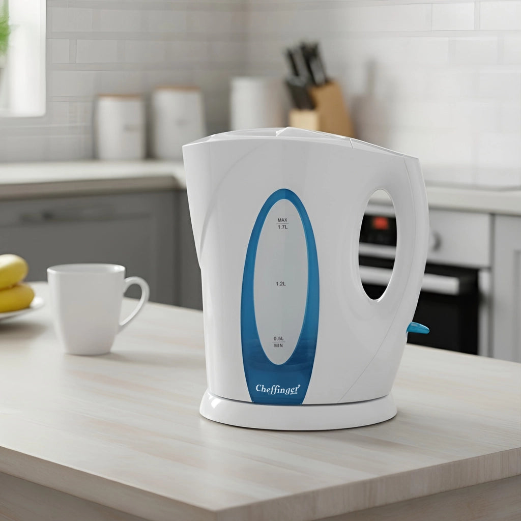 Bollitore elettrico 1,7L senza fili con blocco di sicurezza Bianco Cheffinger