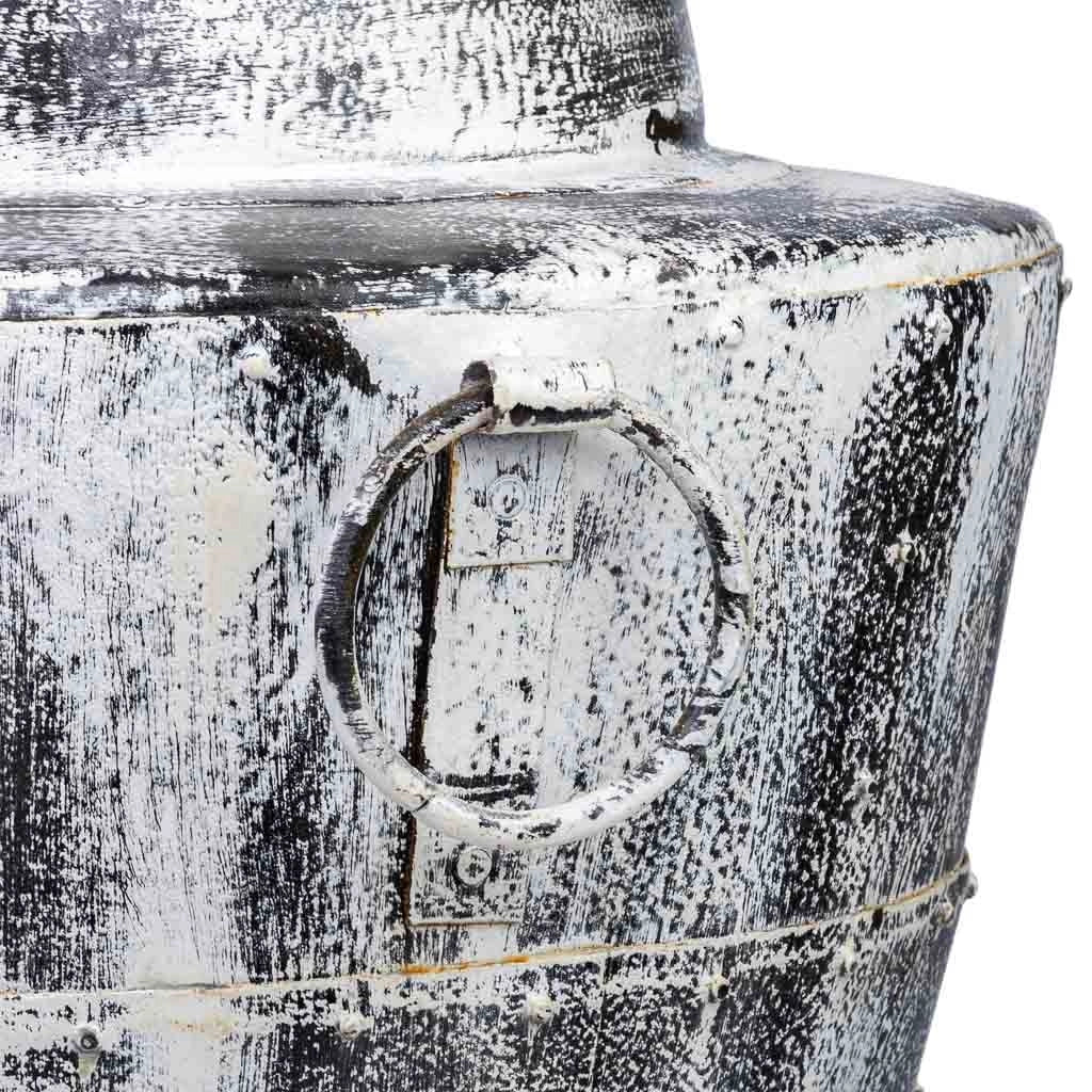 Vaso in metallo invecchiato bianco 50x50x58