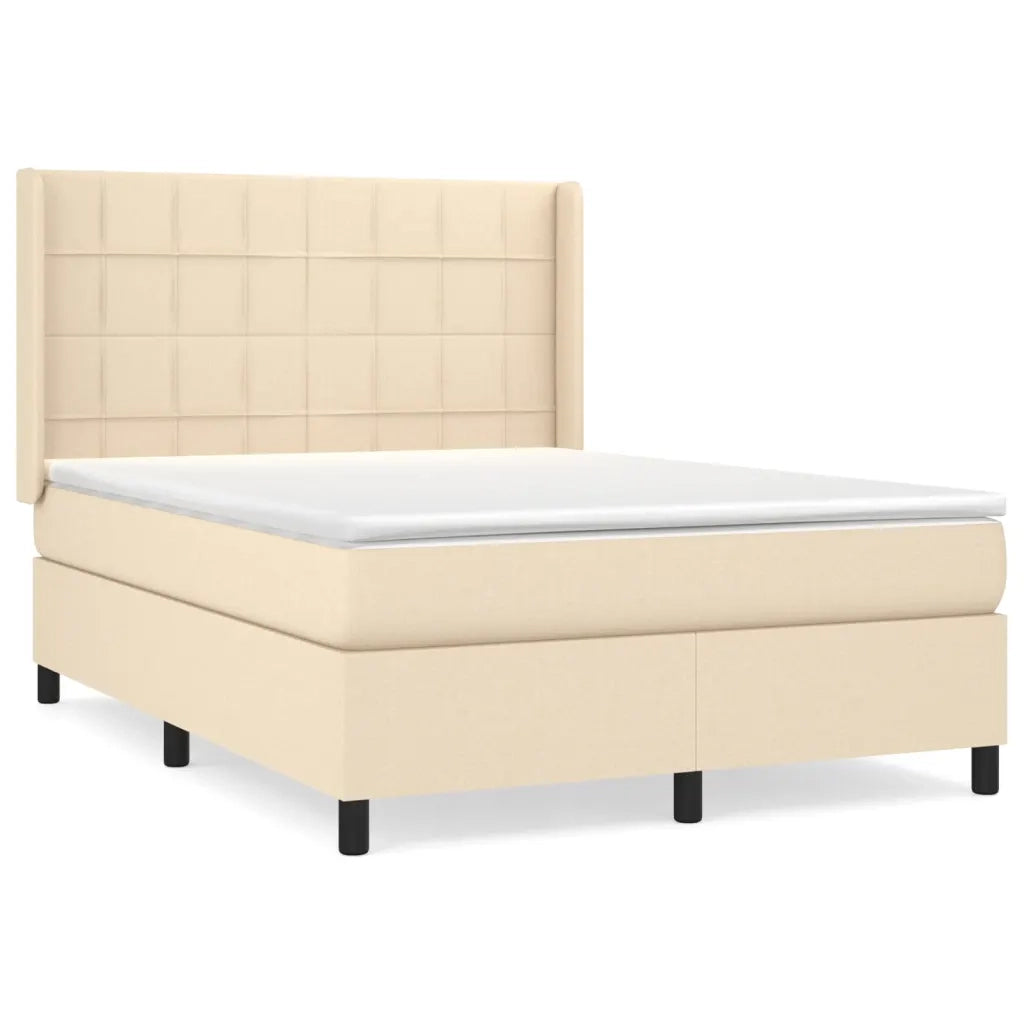 Giroletto a Molle con Materasso Crema 140x200 cm in Tessuto 3131438