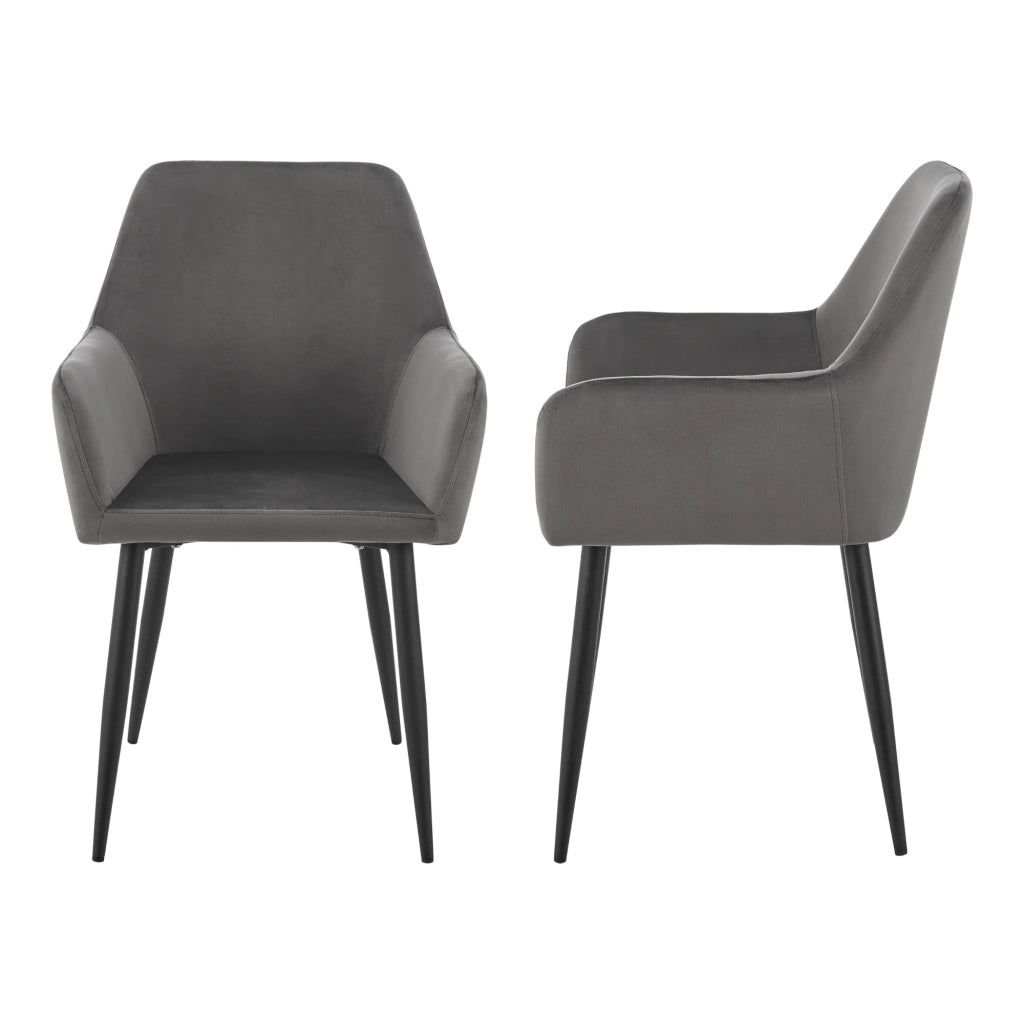 Set di 4 sedie da pranzo dal design moderno e robusto 86 x 57 x 56 cm grigio scuro 03_0009832