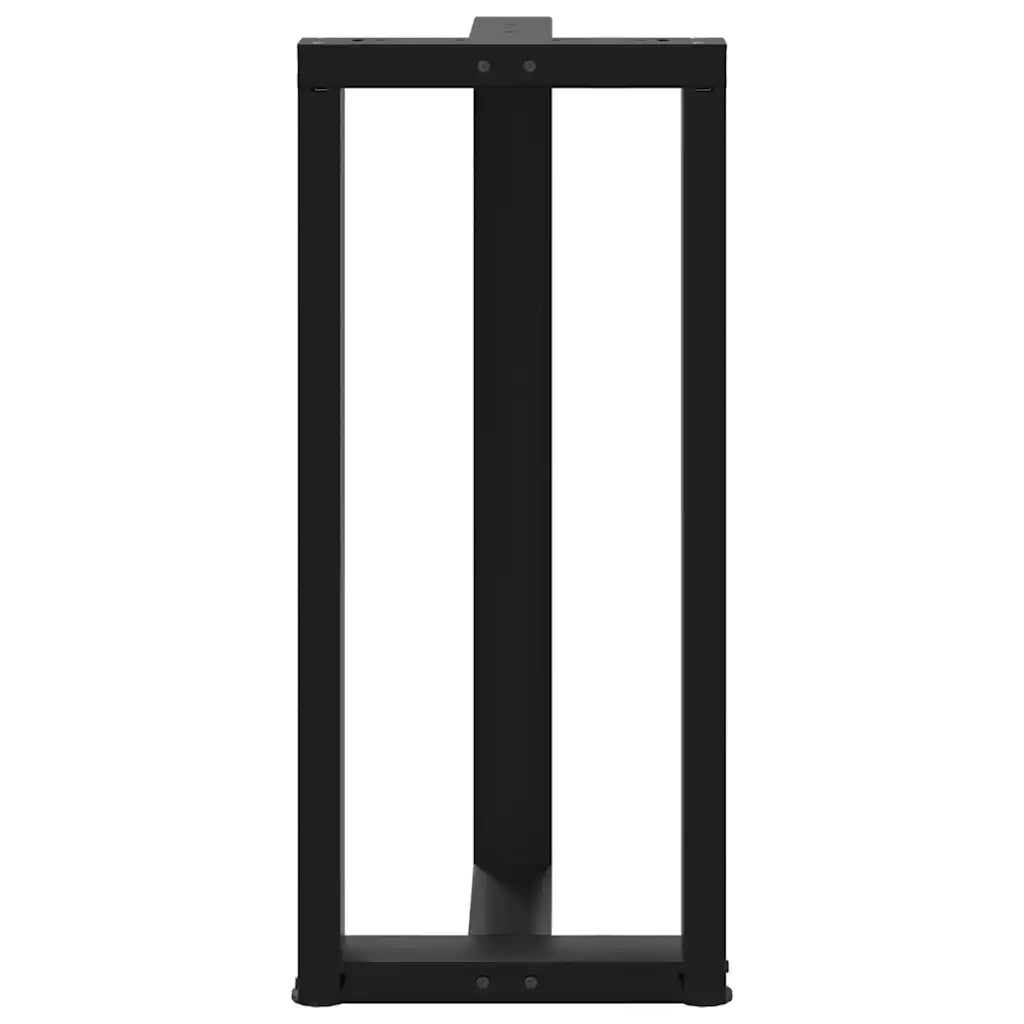 Gambe per tavolo da bar a forma di T 2 pz nere 50x35x(90-91) cm in acciaio