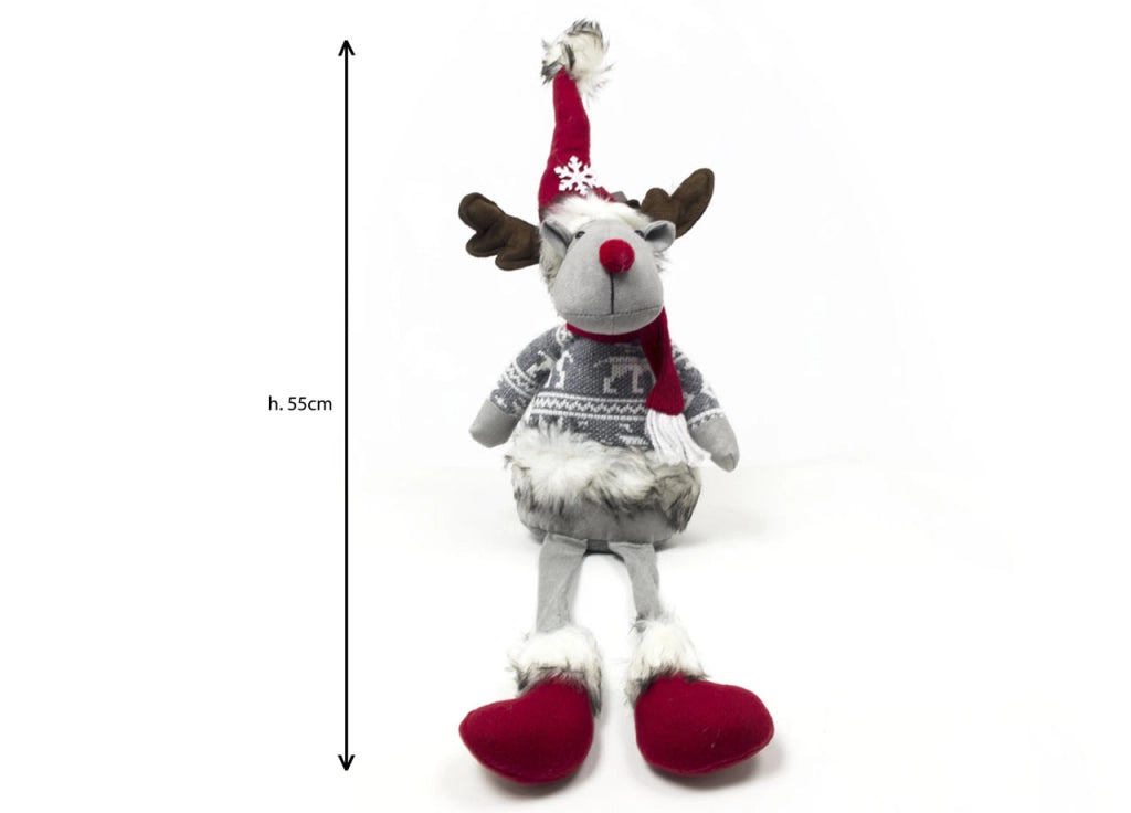 Renna Seduta Fermaporta Decorativo Con Gambe Molli Altezza 55 cm