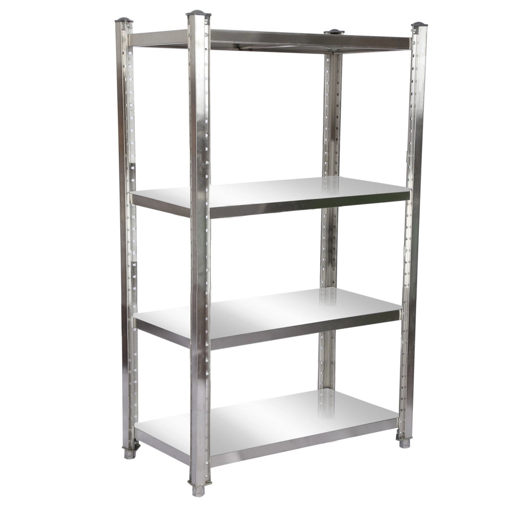 Scaffale in acciaio inox 120x50x155cm 4 ripiani per uso domestico e professionale