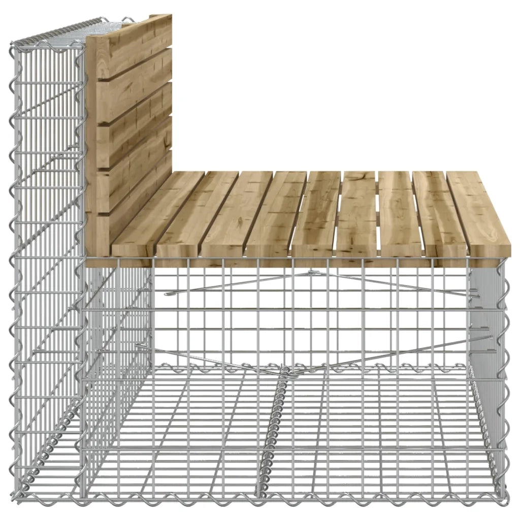 Panca da Giardino Design Gabbione 103x70x65 cm Pino Impregnato 834376