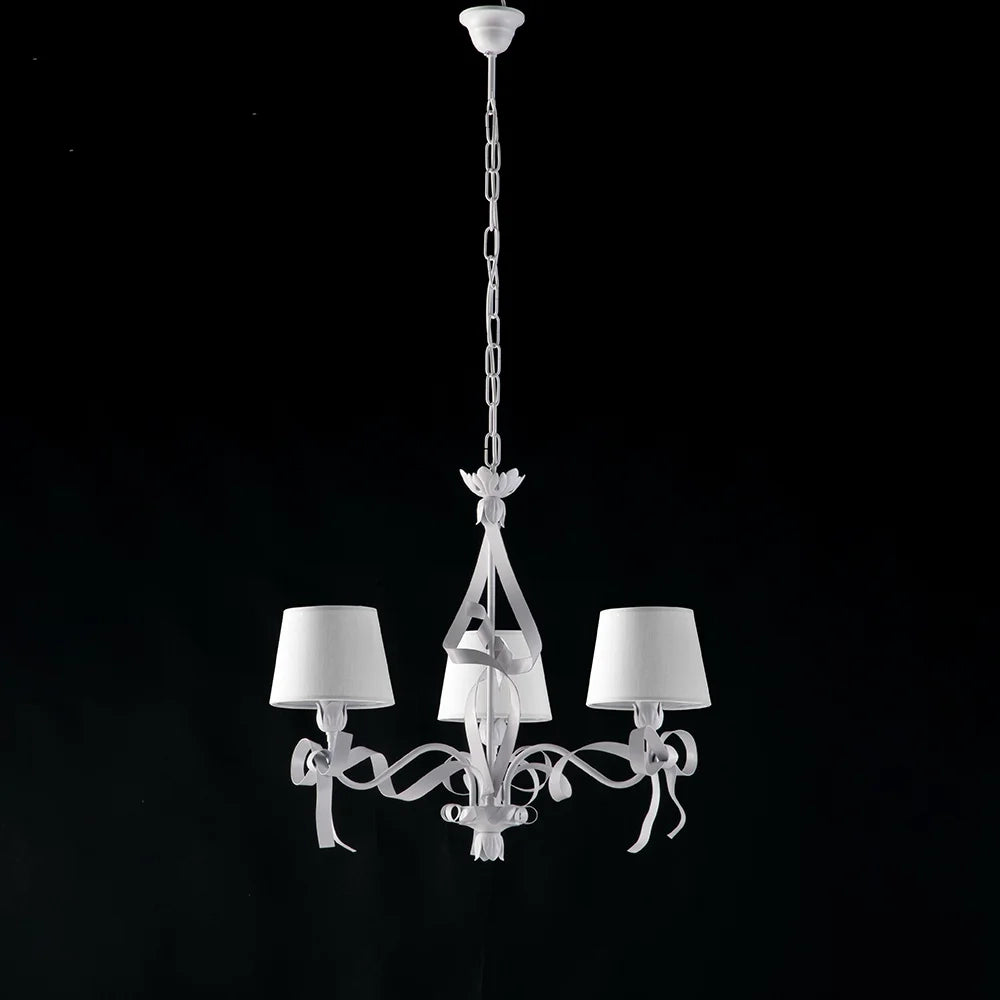 Lampadario Shabby Chic Lucy 3 Luci Bianco LuceArt Classic