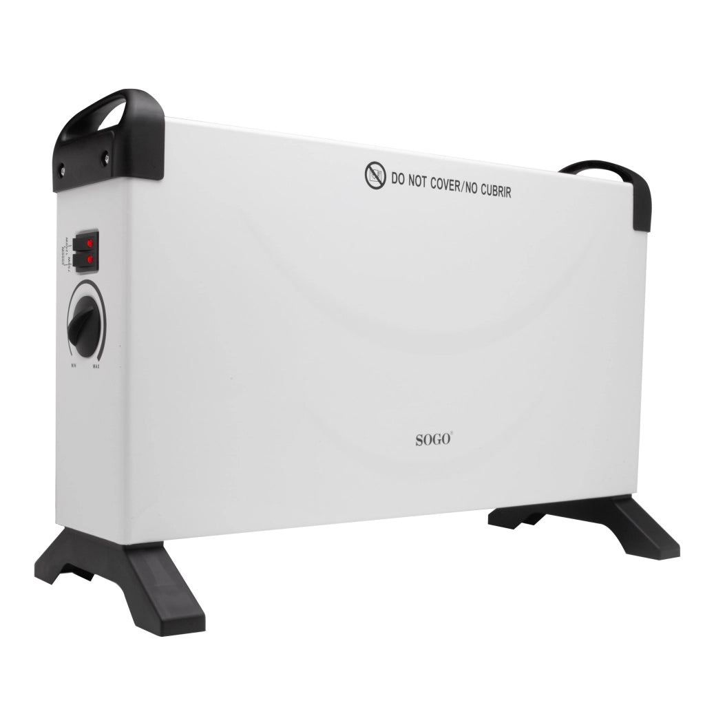 Termoconvettore elettrico 2000W con termostato, 3 livelli potenza 750W-1250W-2000W, silenzioso 20mq - SOGO