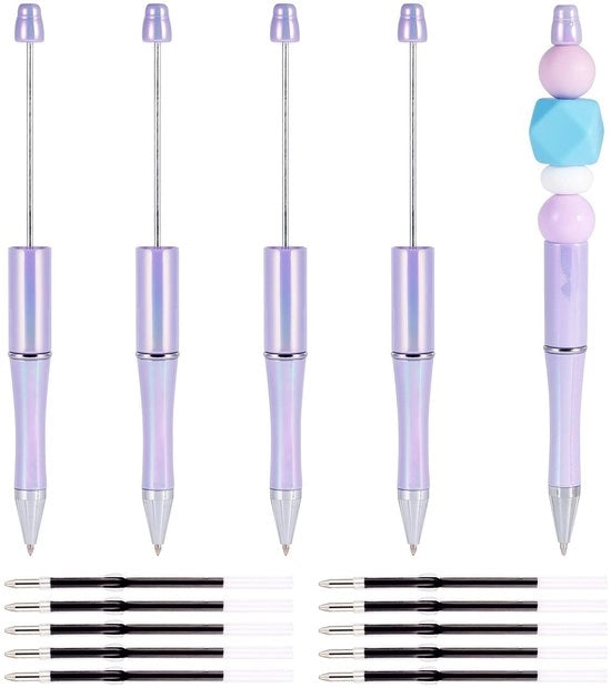 Penna a Rullaggio - 5 Pezzi Penna Decorata a Beccucci - 10 Pezzi Viti - Decorazione per Penna DIY - Plastica Sostenibile - 150mm Lunghezza - Penna Stilografica