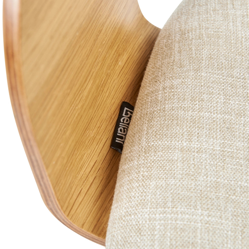 Sedia da ufficio in lino e beige chiaro legno chiaro arredamento da ufficio elegante