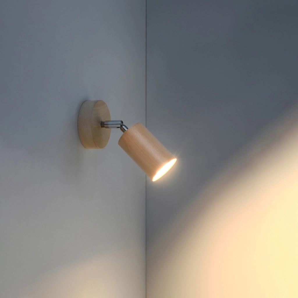 Applique MONTAN legno chiaro spot lettura GU10 Pure Lume