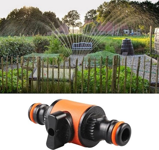 Sistema di irrigazione - Fitting di connessione rapida - Valvola di scarico - Fitting di irrigazione - Con valvola di commutazione - Fitting di connessione rapida - Regolazione dell'acqua - Tubo di irrigazione (2 pezzi)