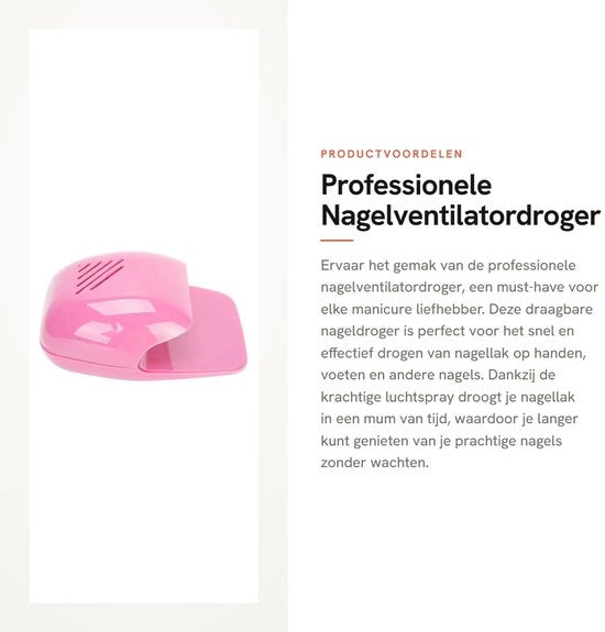 Strumento per manicure professionale - Ventilatore per unghie portatile - Funzione di asciugatura rapida dell'aria - Rosa - Strumento per manicure - Adatto per unghie - Codice prodotto: ...