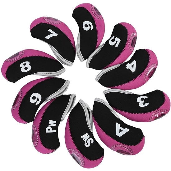 Copricapo per Club da Golf - Protezione per Club da Golf - 10 Pezzi - Sostenibile e Resistente - Cerniera Pratica - Adatto a ogni Golfista - Accessori da Golf