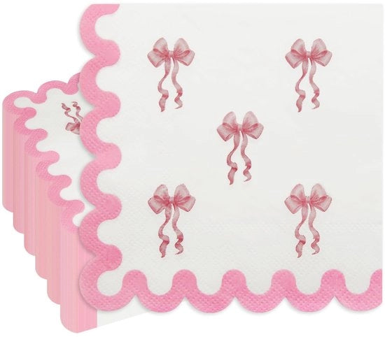 Serviette di carta 100 pezzi - Rosa Striscia Serviette - Decorazione da tavola - Decorazioni da tavola per cena - Adatto per il pranzo - Qualità premium di carta - Serviette da tavola da un tempo