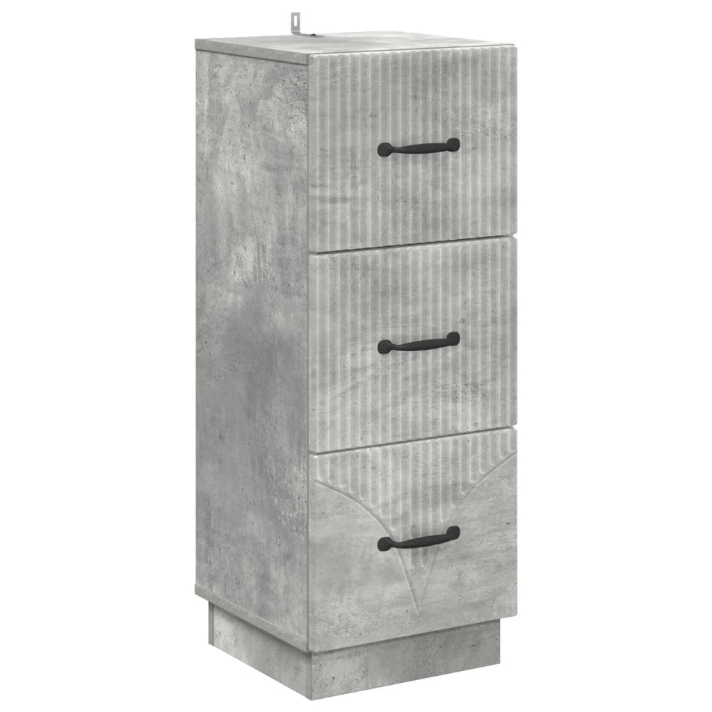 Mobile con Cassetti Grigio Cemento 33 x 34,5 x 87 cm
