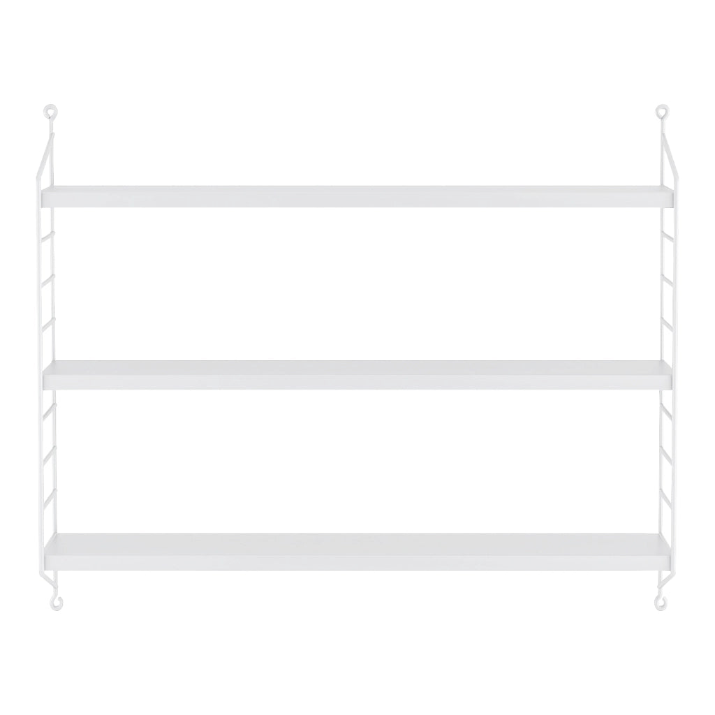 Set di 4 Scaffali da Parete Strängnäs a 3 Ripiani Regolabili  50 x 60 x 15 cm Acciaio Bianco [en.casa]