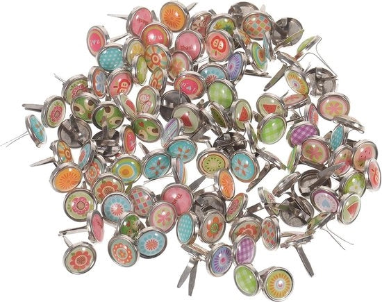Mini Spilli - Materiale di fissaggio per carta - Artigianato DIY - Pennarelli metallici - 100 pezzi - Ordinati