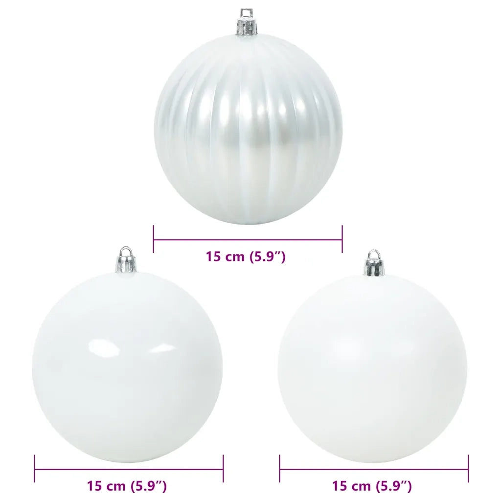 Set di palline di Natale XL 9 pcs Bianco Plastica