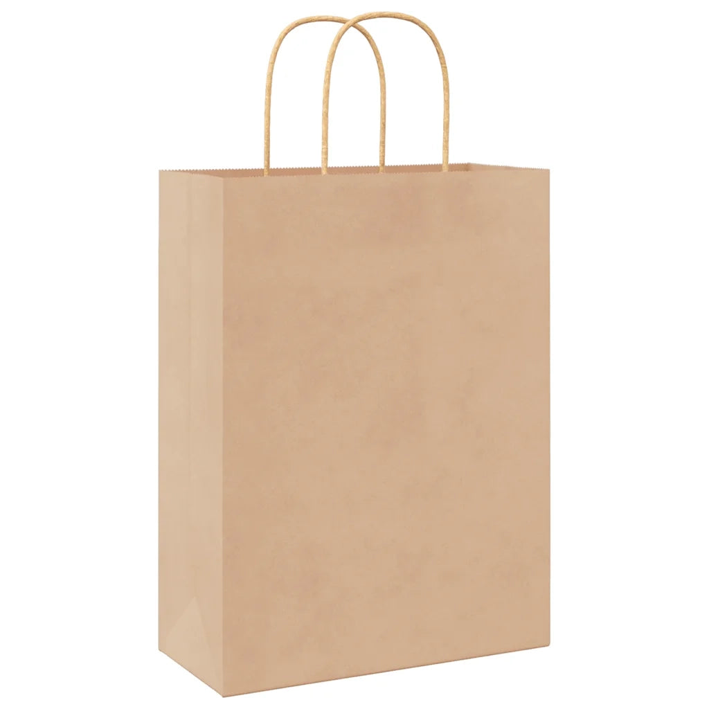 Sacchetti di Carta 250 pz con Manici Marrone 26x12x35 cm CFW8962316
