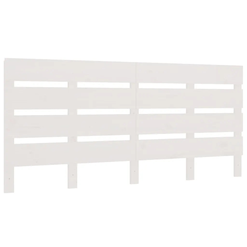Testiera per Letto Bianco 150x3x80 cm in Legno Massello di Pino 821348