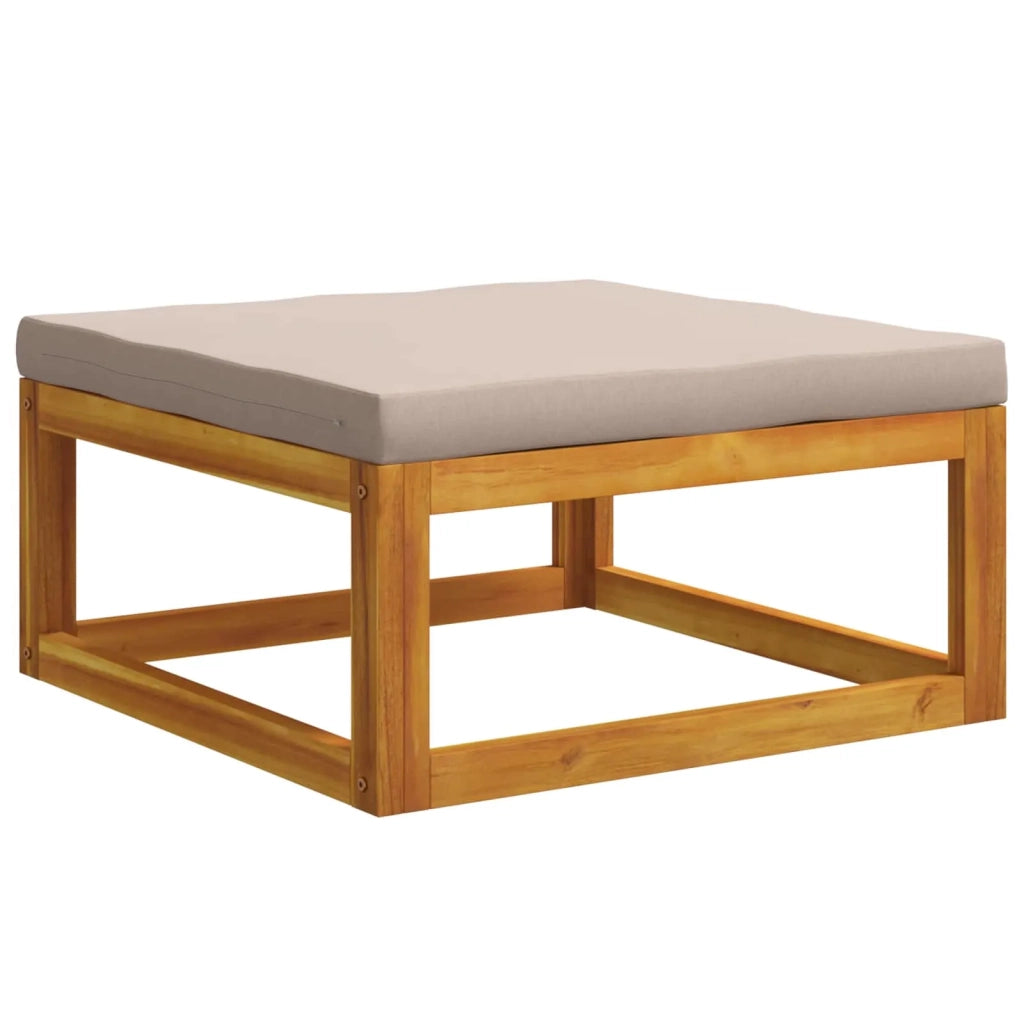 Poggiapiedi modulare con cuscini 100 % poliestere Solid-Acacia 42028305