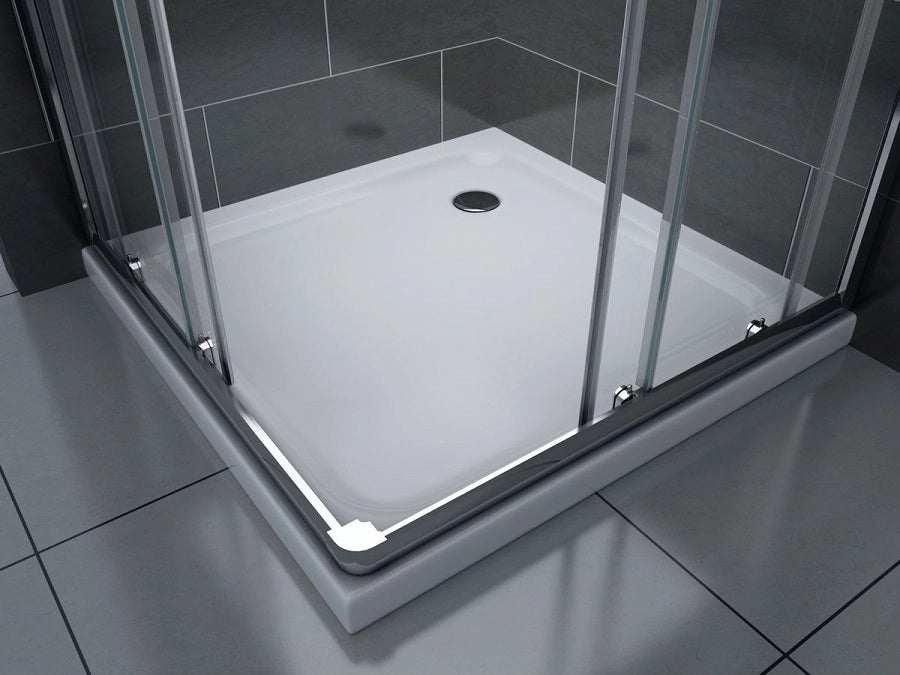 Box doccia quadrato scorrevole due lati 90x90 h190cm, cristallo trasparente 6mm Markos