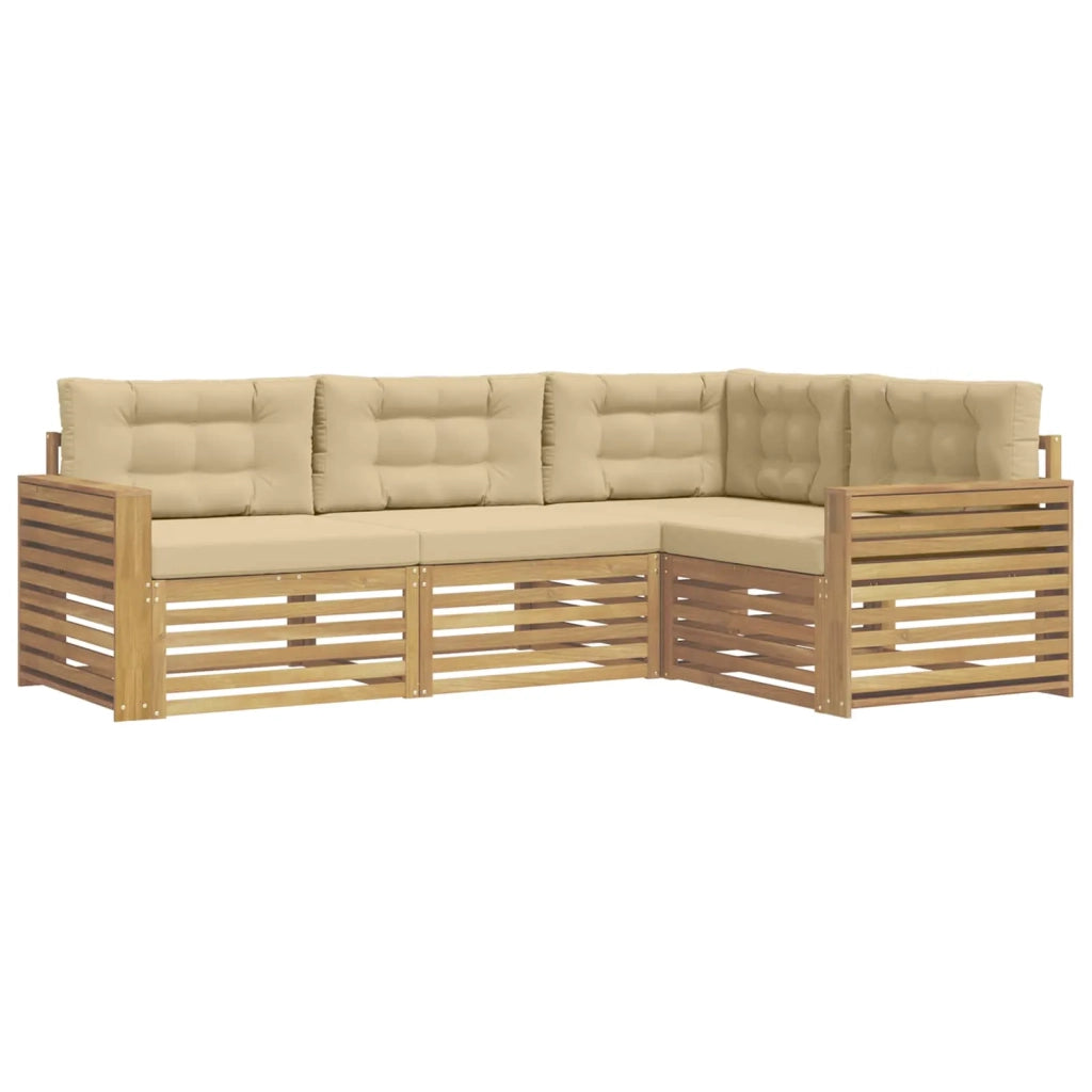 Set di divani da esterno 4 pcs Bianco e Beige 3390413