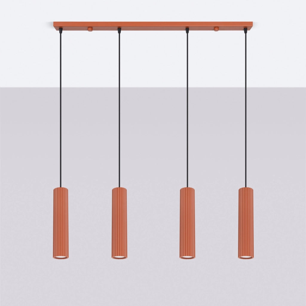 Lampada a sospensione KARBON 4L ocra rossa