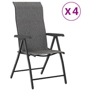 Sedie Pieghevoli da Giardino 4 pz | Sedie da Esterno Grigie in Polyrattan