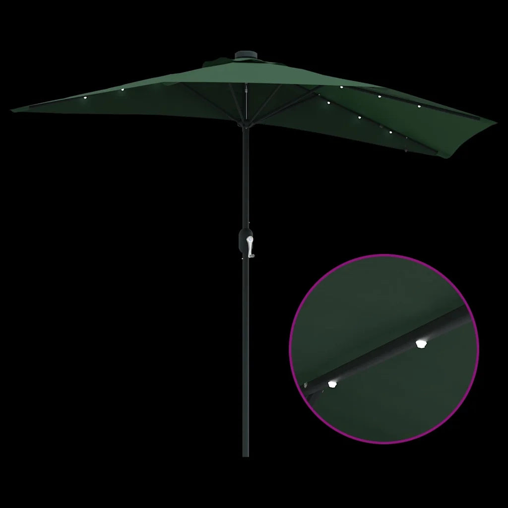 Ombrello da giardino-Ombrellone da spiaggia Verde 294 x 150 x 223 cm